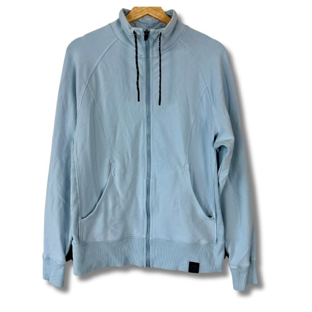 American Giant Women's Full Zip Sweatshirt Stretch Performance Sky Blue XL